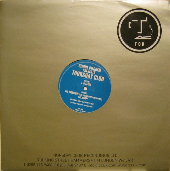Rennie Pilgrem Presents Thursday Club - Paranoia | Thursday Club Recordings (TCR) (RENN 3036) - main