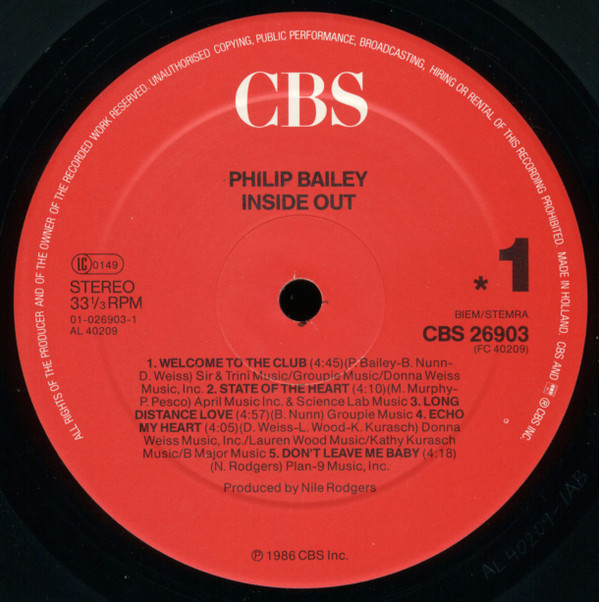 Philip Bailey - Inside Out | CBS (26903)