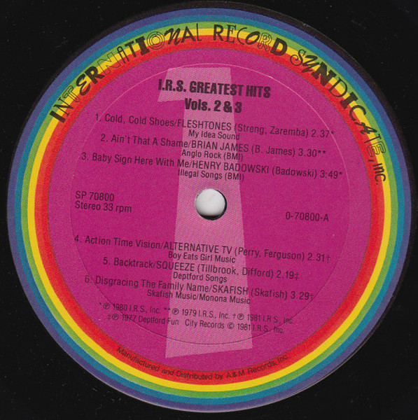 Various - I.R.S. Greatest Hits Vols. 2 & 3 | I.R.S. Records (SP 70800) - 4