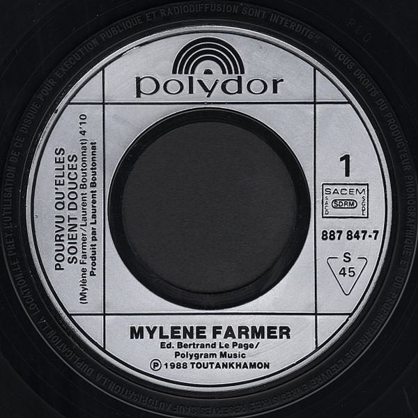 Mylène Farmer - Pourvu Qu'elles Soient Douces | Polydor (887 847-7) - 3