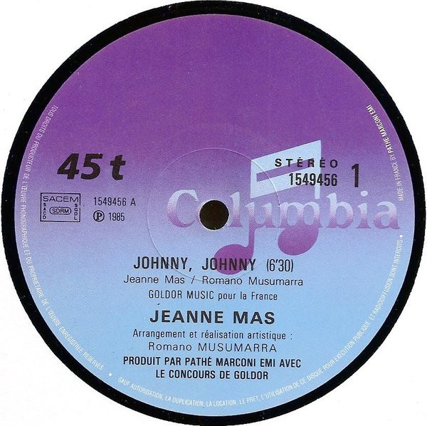 Jeanne Mas - Johnny, Johnny | Columbia (1549456) - 3