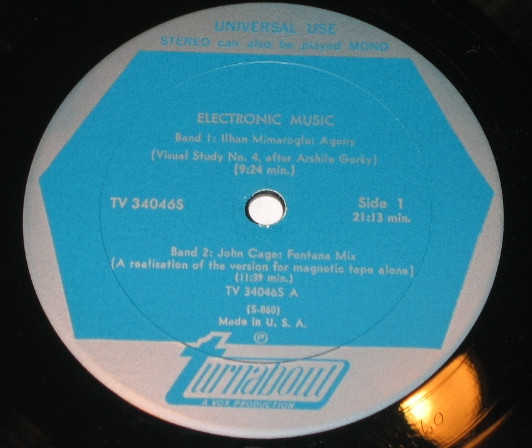 John Cage / Luciano Berio / Ilhan Mimaroglu - Electronic Music | Turnabout (TV 34046S) - 3