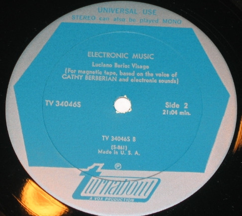 John Cage / Luciano Berio / Ilhan Mimaroglu - Electronic Music | Turnabout (TV 34046S) - 4