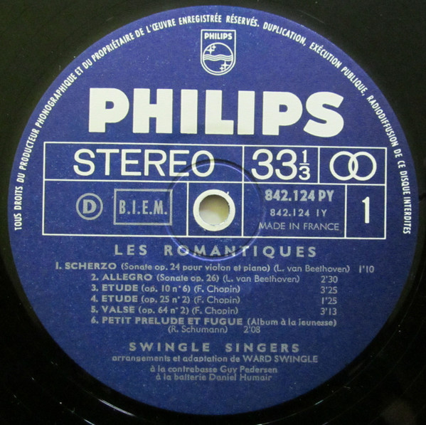 Les Swingle Singers - Les Romantiques | Philips (842.124 PY) - 3 Les Swingle Singers - Les Romantiques | Philips (842.124 PY) - 3
