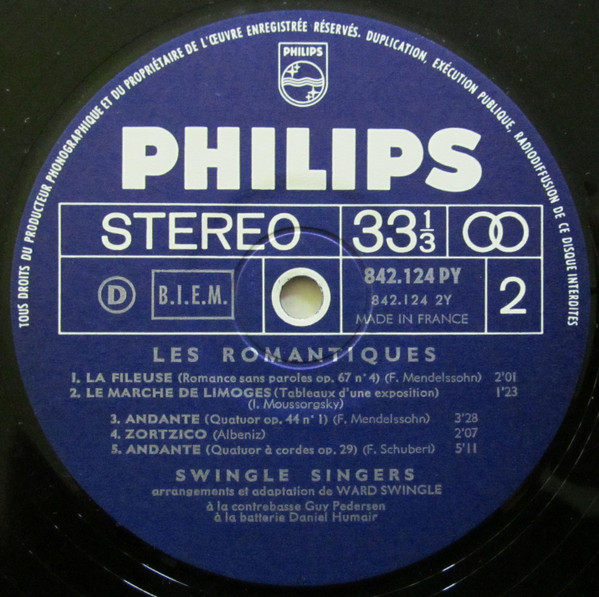 Les Swingle Singers - Les Romantiques | Philips (842.124 PY) - 4 Les Swingle Singers - Les Romantiques | Philips (842.124 PY) - 4