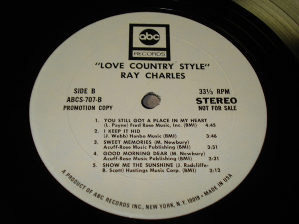 Ray Charles - Love Country Style | ABC Records (ABCS 707) - 2 Ray Charles - Love Country Style | ABC Records (ABCS 707) - 2