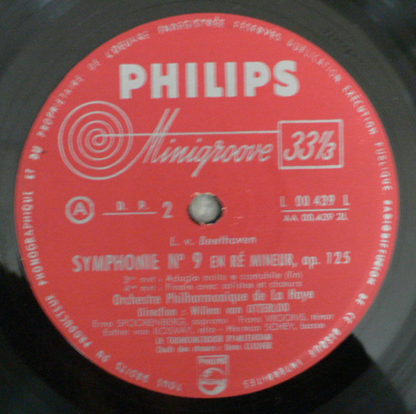 Ludwig van Beethoven , The Hague Philharmonic , Amsterdamer Toonkunst-Chor , Willem Van Otterloo - Symphonie N° 9 Avec Choeurs | Philips (L 00.439 L) - 4