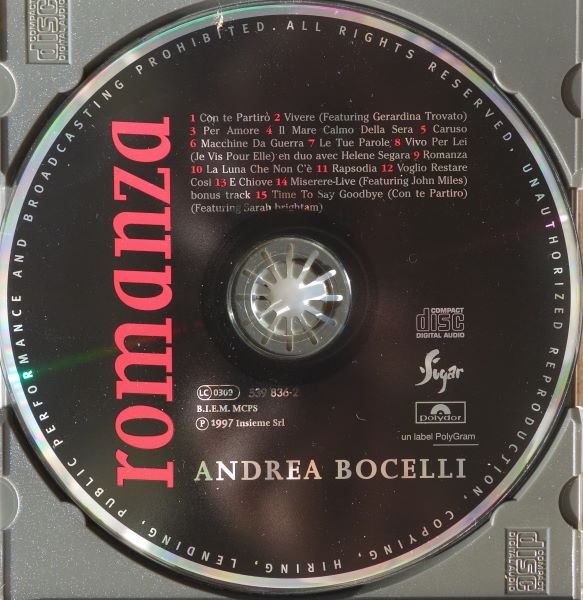 Andrea Bocelli - Romanza | Polydor (539 836-2) - 4 Andrea Bocelli - Romanza | Polydor (539 836-2) - 4