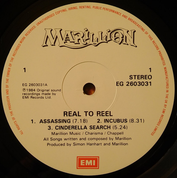 Marillion - Real To Reel | EMI (EG 2603031) - 3 Marillion - Real To Reel | EMI (EG 2603031) - 3