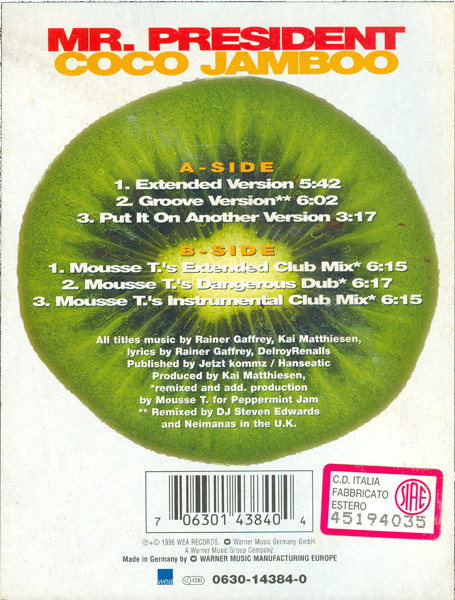 Mr. President - Coco Jamboo | WEA (0630 14384-0) - 4