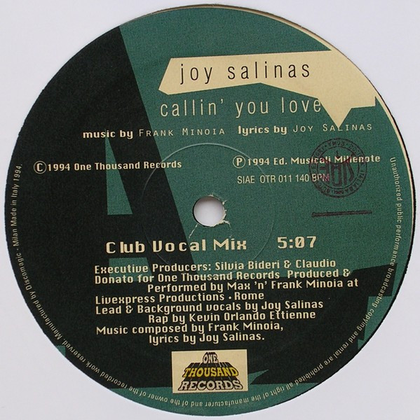 Joy Salinas - Callin' You Love | One Thousand Records (OTR 011) - main Joy Salinas - Callin' You Love | One Thousand Records (OTR 011) - main