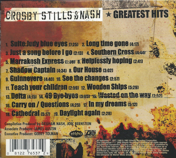 Crosby, Stills & Nash - Greatest Hits | Atlantic (R2 76537) - 4