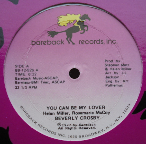 Beverly Crosby - You Can Be My Lover | Bareback Records, Inc. (BB-12-526) - main