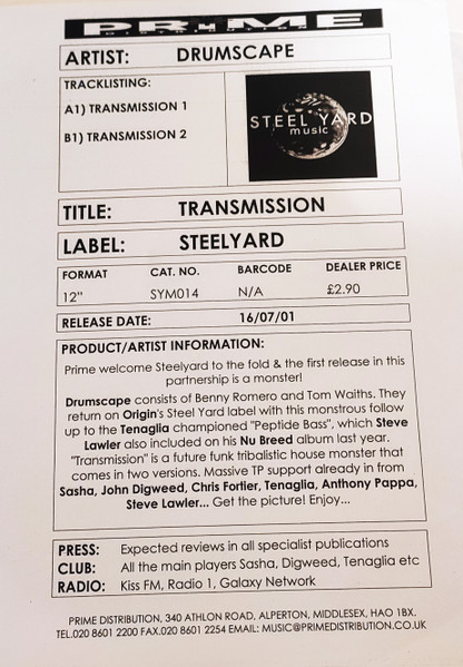 Drumscape - Transmission | Steel Yard Music (SYM014) - 3