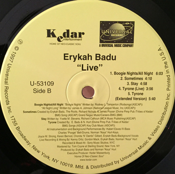 Erykah Badu - Live | Universal Records (U-53109) - 3