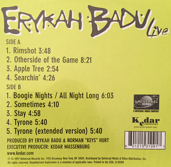 Erykah Badu - Live | Universal Records (U-53109) - 4