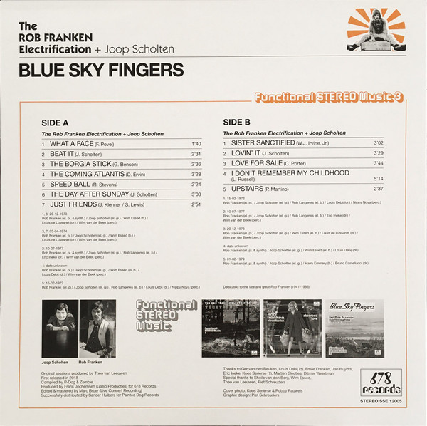 Rob Franken + Joop Scholten - Blue Sky Fingers | 678 Records (SSE 12005) - 2