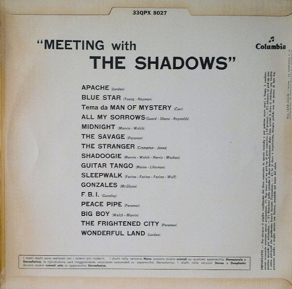 The Shadows - Meeting With The Shadows | Columbia (33QPX 8027) - 2 The Shadows - Meeting With The Shadows | Columbia (33QPX 8027) - 2