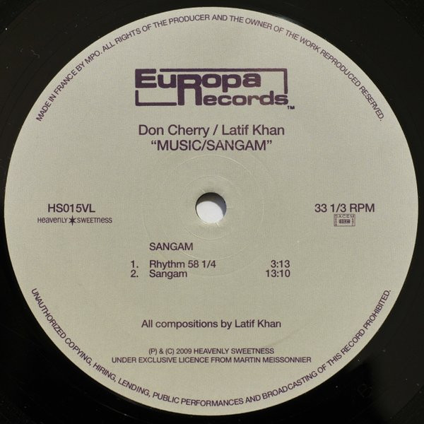 Don Cherry / Latif Ahmed Khan - Music/Sangam | Heavenly Sweetness (HS015VL) - 3 Don Cherry / Latif Ahmed Khan - Music/Sangam | Heavenly Sweetness (HS015VL) - 3