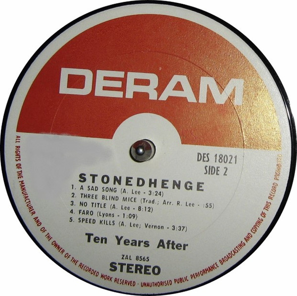 Ten Years After - Stonedhenge | Deram (DES 18021) - 4