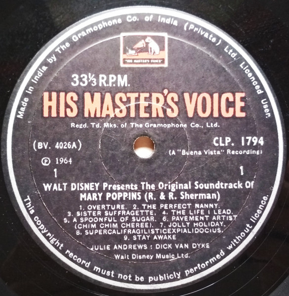 Walt Disney's Mary Poppins (Original Cast Sound Track)