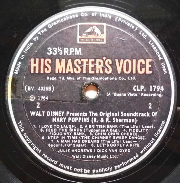 Walt Disney's Mary Poppins (Original Cast Sound Track)