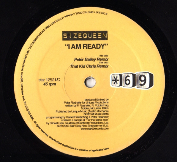 Size Queen - I Am Ready | Star 69 Records (star 12521) - 3