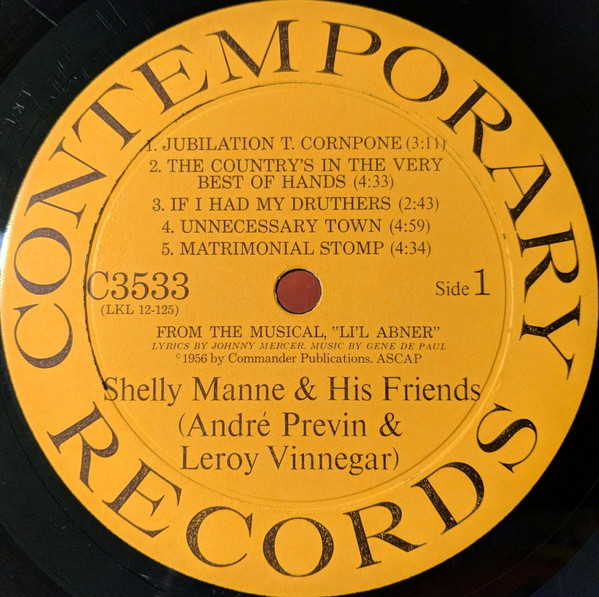 Shelly Manne & His Friends - Modern Jazz Performances Of Songs From Li'l Abner | Contemporary Records (C3533) - 3 Shelly Manne & His Friends - Modern Jazz Performances Of Songs From Li'l Abner | Contemporary Records (C3533) - 3