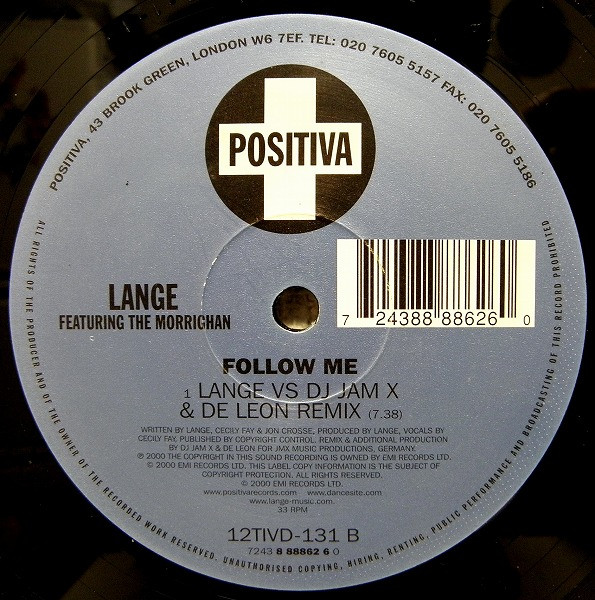 Lange Featuring The Morrighan - Follow Me | Positiva (12TIVD-131) - 4