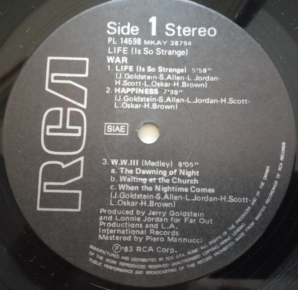 War - Life (Is So Strange) | RCA (PL 14598) - 4 War - Life (Is So Strange) | RCA (PL 14598) - 4
