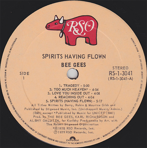 Bee Gees - Spirits Having Flown [Vinyl] | RSO (RS-1-3041) - 4