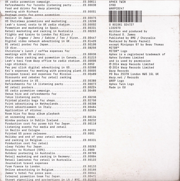 Aphex Twin - Syro | Warp Records (WARPCD247) - 2