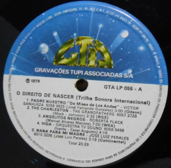 Various - O Direito De Nascer (Trilha Sonora Internacional) | GTA (GTA LP 055) - 3
