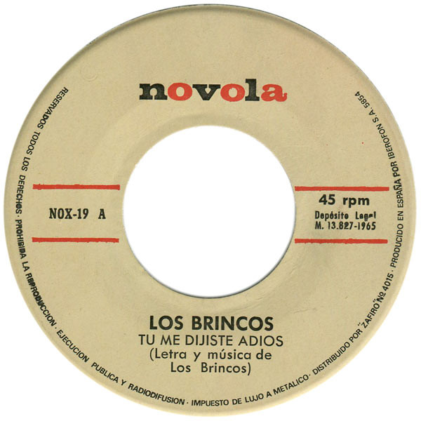 Los Brincos - Tu Me Dijiste Adios | Novola (NOX-19) - 3