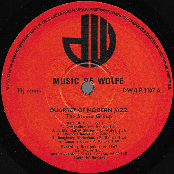 The Studio Group - Quartet Of Modern Jazz | Music De Wolfe (DW/LP 3107) - 3 The Studio Group - Quartet Of Modern Jazz | Music De Wolfe (DW/LP 3107) - 3