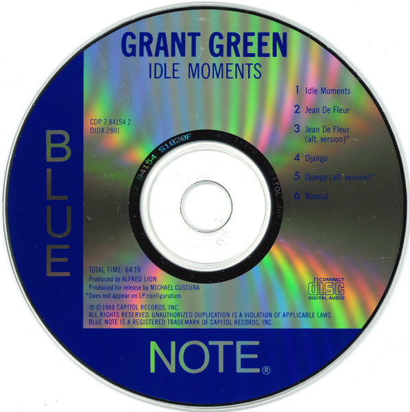 Grant Green - Idle Moments | Blue Note (CDP 7 84154 2) - 3