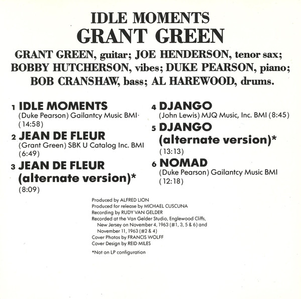 Grant Green - Idle Moments | Blue Note (CDP 7 84154 2) - 4