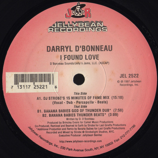 Darryl D'Bonneau - I Found Love | Jellybean Recordings (JEL 2522) - main