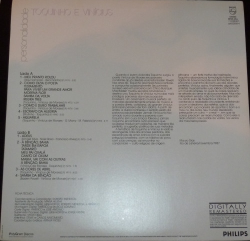 Toquinho & Vinicius - Personalidade | Philips (832 808-1)