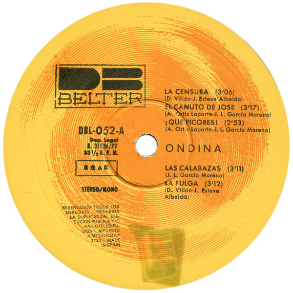 Ondina - Los Cuplés Más Eróticos | DB Belter (DBL-052) - 2