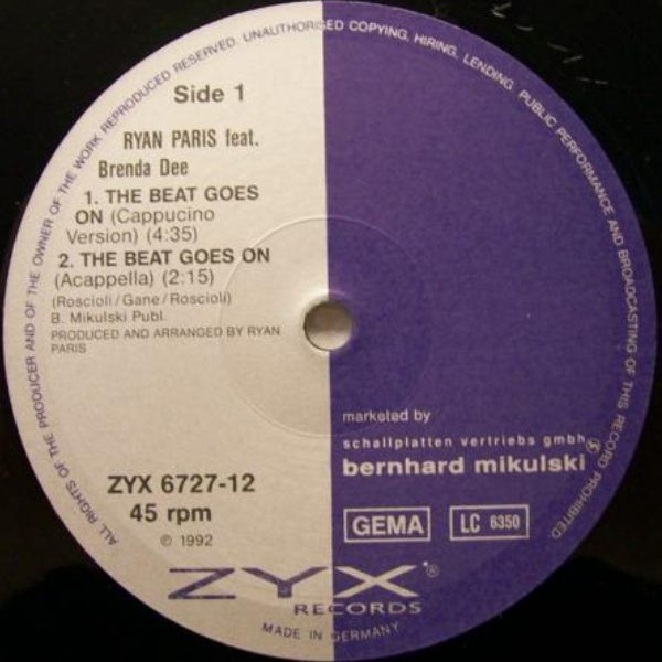 Ryan Paris - The Beat Goes On | ZYX Records (ZYX 6727-12) - 3 Ryan Paris - The Beat Goes On | ZYX Records (ZYX 6727-12) - 3