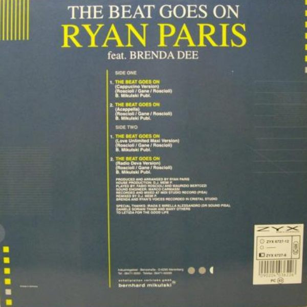 Ryan Paris - The Beat Goes On | ZYX Records (ZYX 6727-12) - 2 Ryan Paris - The Beat Goes On | ZYX Records (ZYX 6727-12) - 2