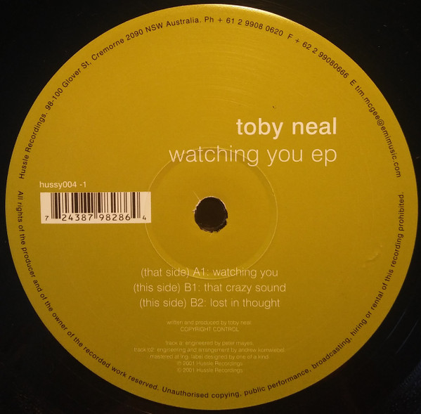 Toby Neal - Watching You EP | Hussle Recordings (HUSSY004-1) - main
