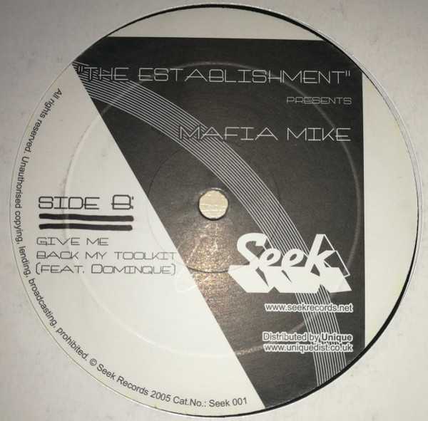 Mafia Mike - The Establishment | Seek Records (Seek 001) - 3