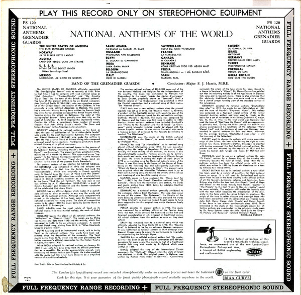 The Band Of The Grenadier Guards - National Anthems Of The World | London Records (PS 120) - 2 The Band Of The Grenadier Guards - National Anthems Of The World | London Records (PS 120) - 2