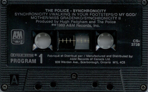 The Police - Synchronicity | A&M Records (CS-3735) - 3 The Police - Synchronicity | A&M Records (CS-3735) - 3