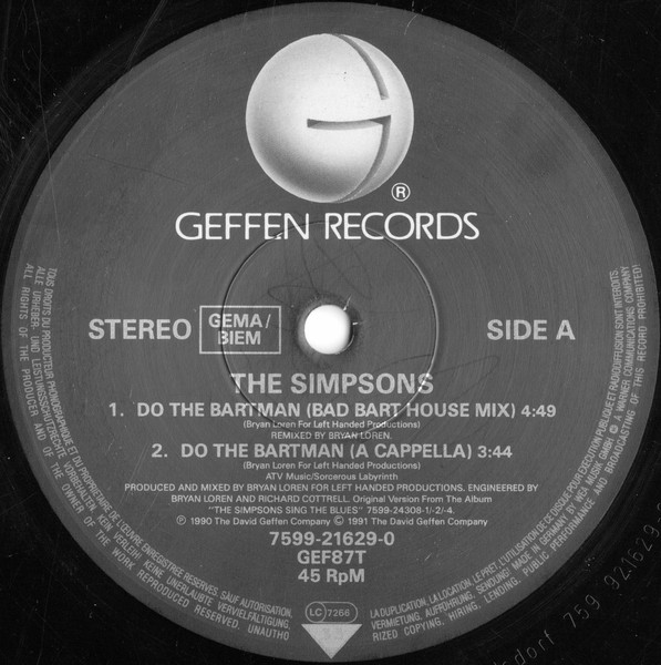 The Simpsons - Do The Bartman | Geffen Records (7599-21629-0) - 3 The Simpsons - Do The Bartman | Geffen Records (7599-21629-0) - 3