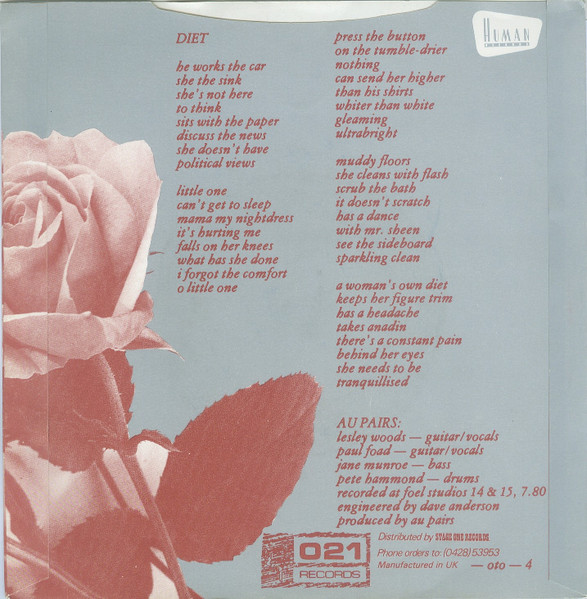 Au Pairs - Diet / Its Obvious | 021 Records (- oto - 4) - 2