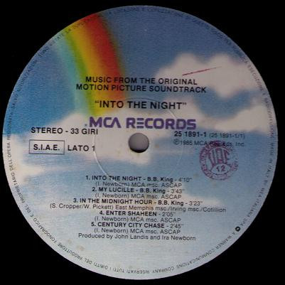 Various - Into The Night (Music From The Original Motion Picture Soundtrack) | MCA Records (25 1891-1)