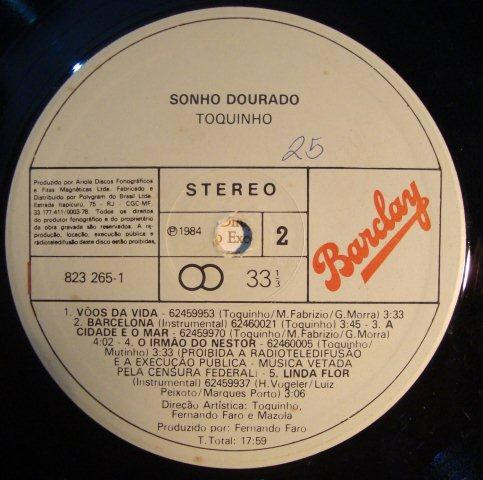 Toquinho - Sonho Dourado | Barclay (823 265-1) - 4 Toquinho - Sonho Dourado | Barclay (823 265-1) - 4